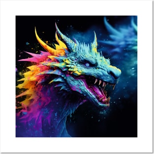 Vibrant Colourful Dragon Posters and Art